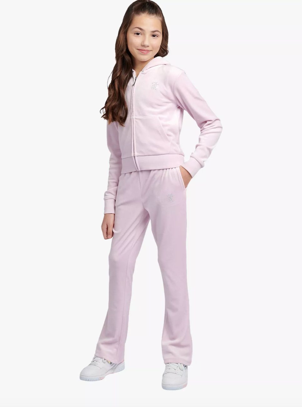 Diamante Velour Bootcut Jogger Lavender Fog