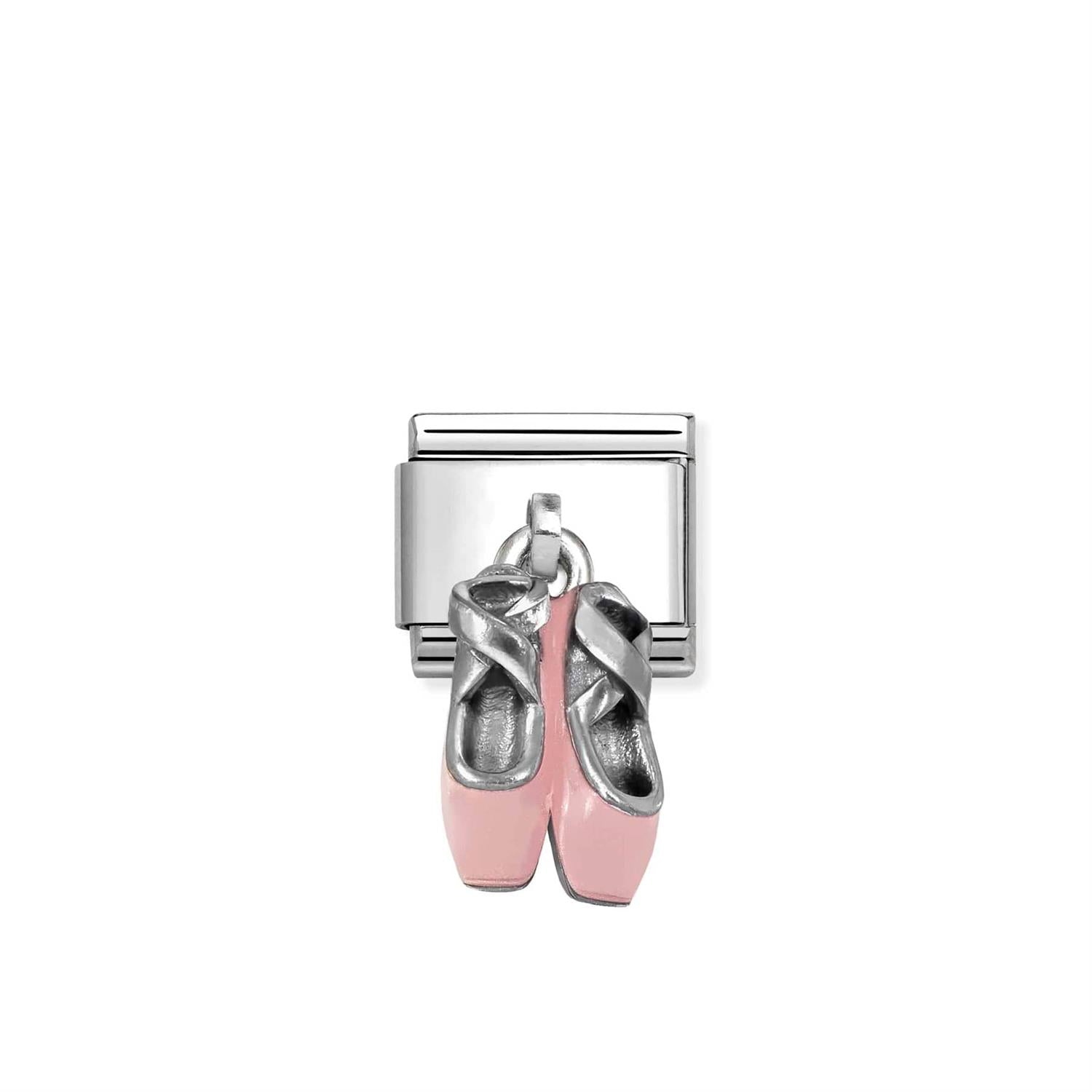 Charm Pink Ballet Shoe Sølv