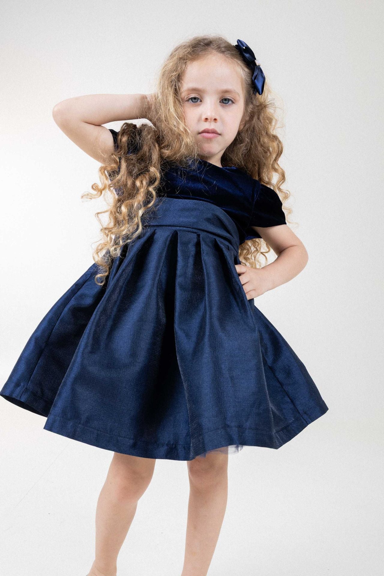 Kate Velvet Dress Navy