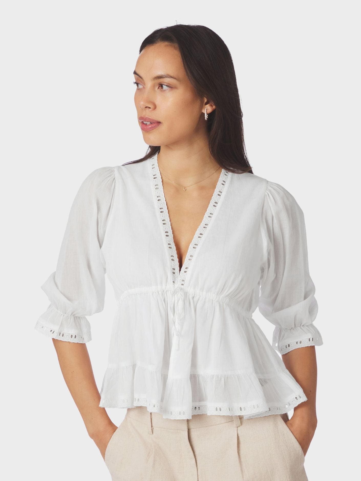 Adelia S Voile Blouse White