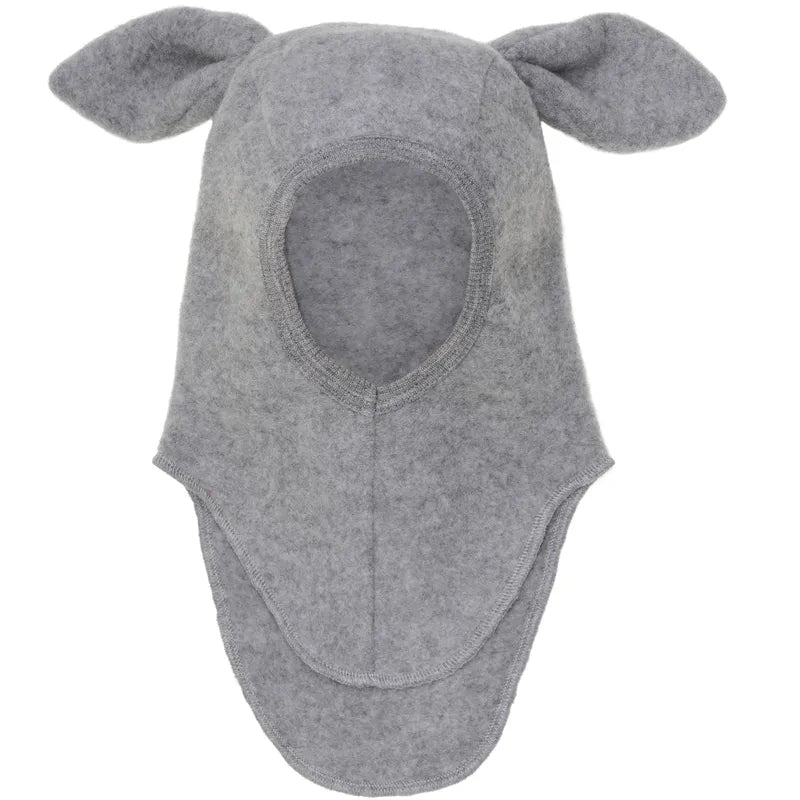 Balaclava Ears Wool Fleece Medium Grey Melange
