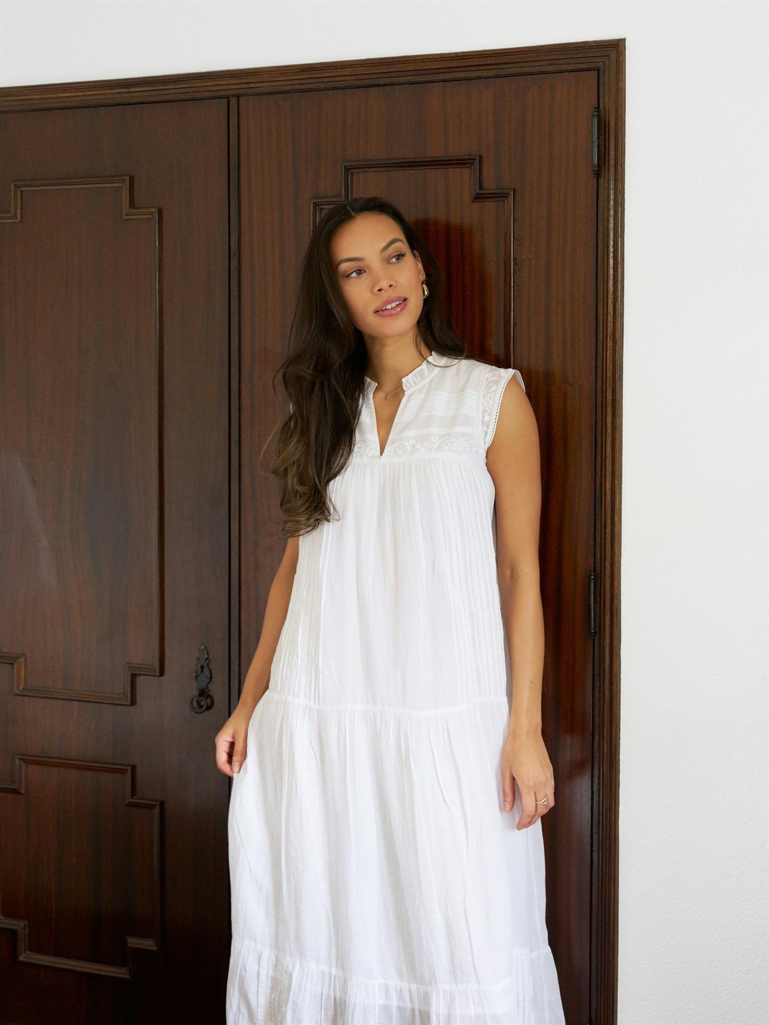 Veana S Voile Maxi Dress White
