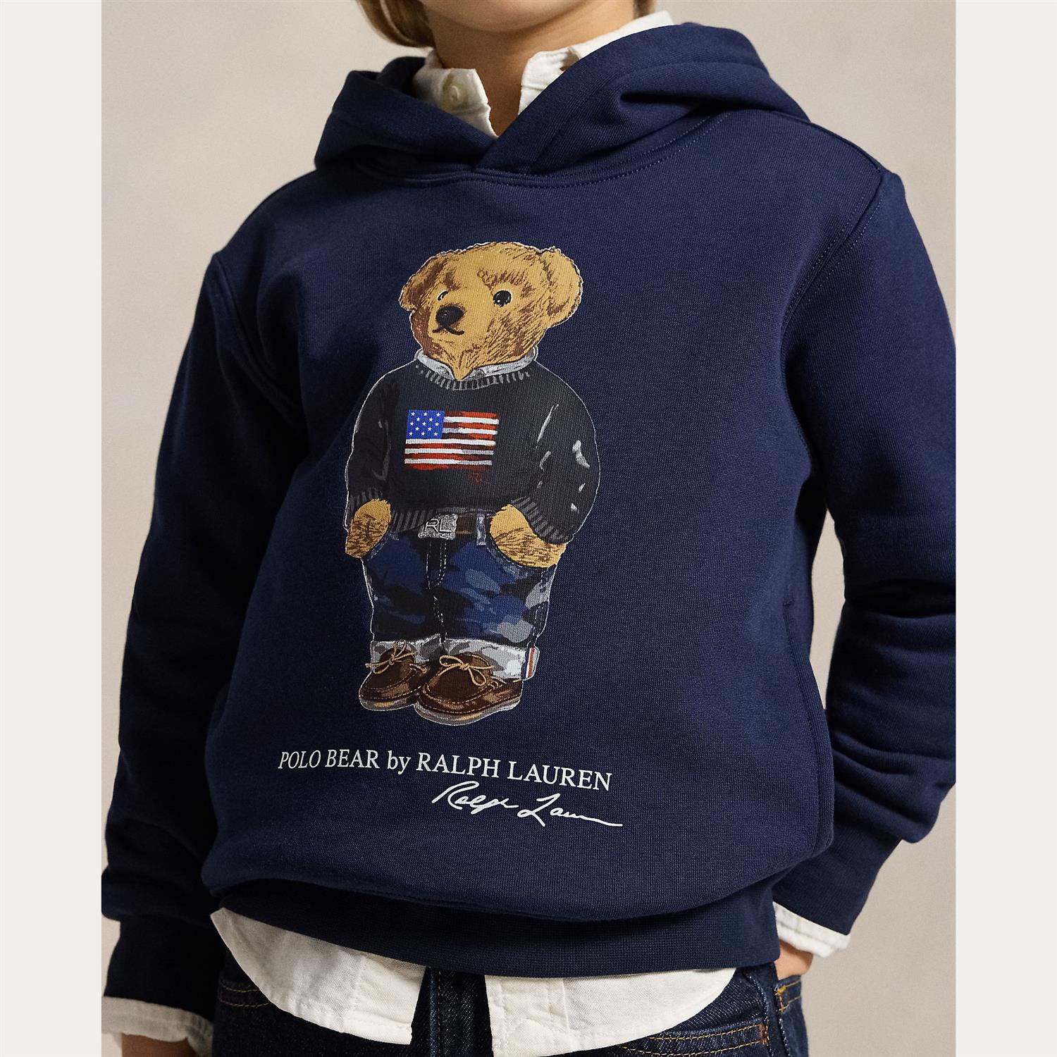Polo Bear Fleece Hoodie Cruise Navy Core Bear