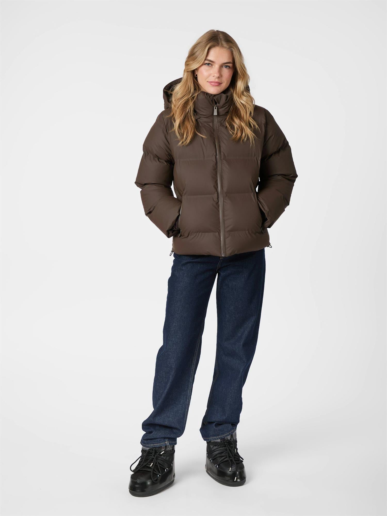 Fox Puffer Jacket Dark Brown