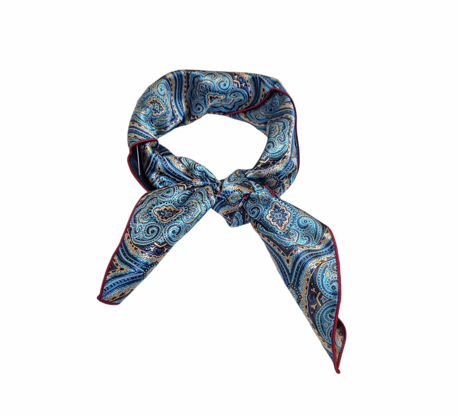 Bunadskjerf Blåtoner Paisley