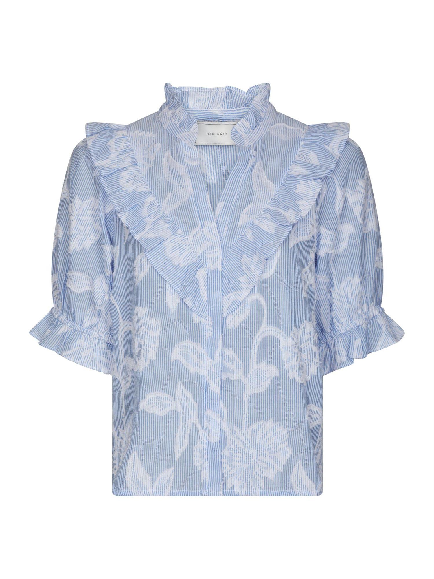 Manet Jacquard Blouse Light Blue