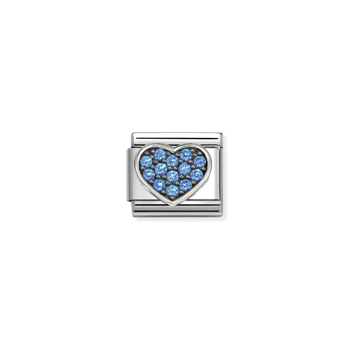 Silver Rich Light Blue Heart