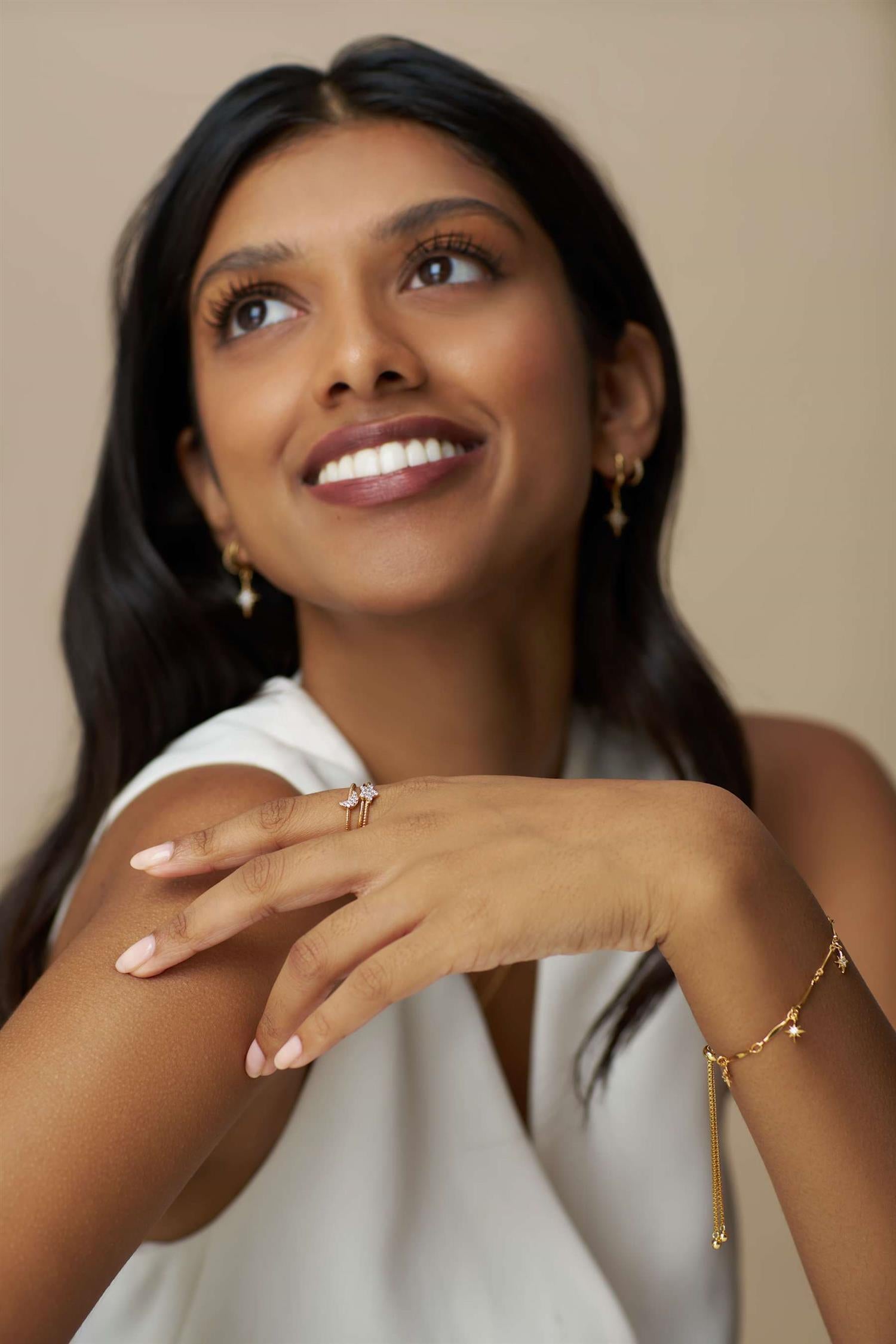 Crystal Starburst Multi Charm Slider Bracelet