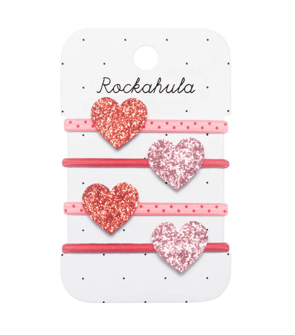 Love Heart Glitter Ponies Red