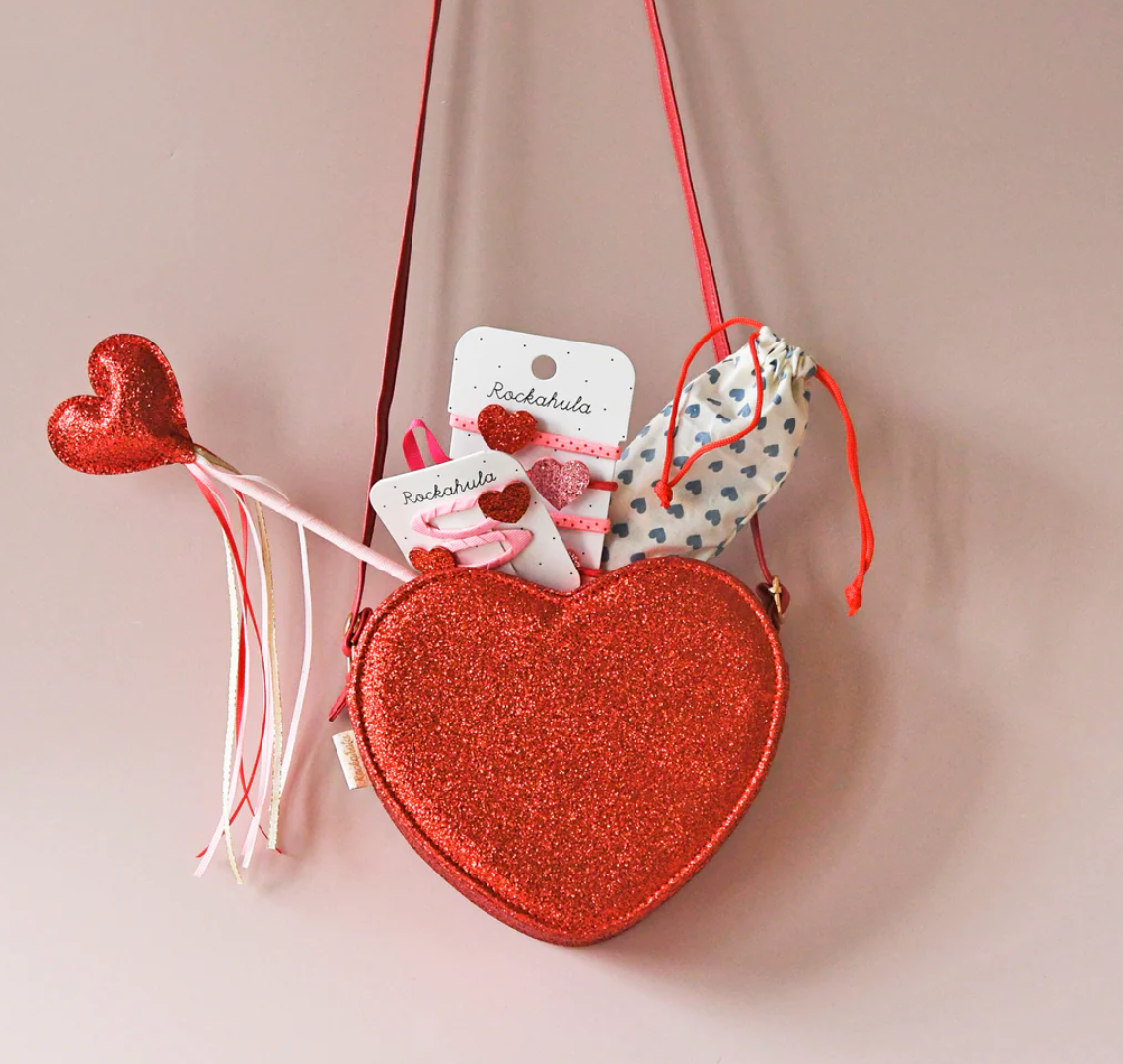 Love Heart Glitter Ponies Red