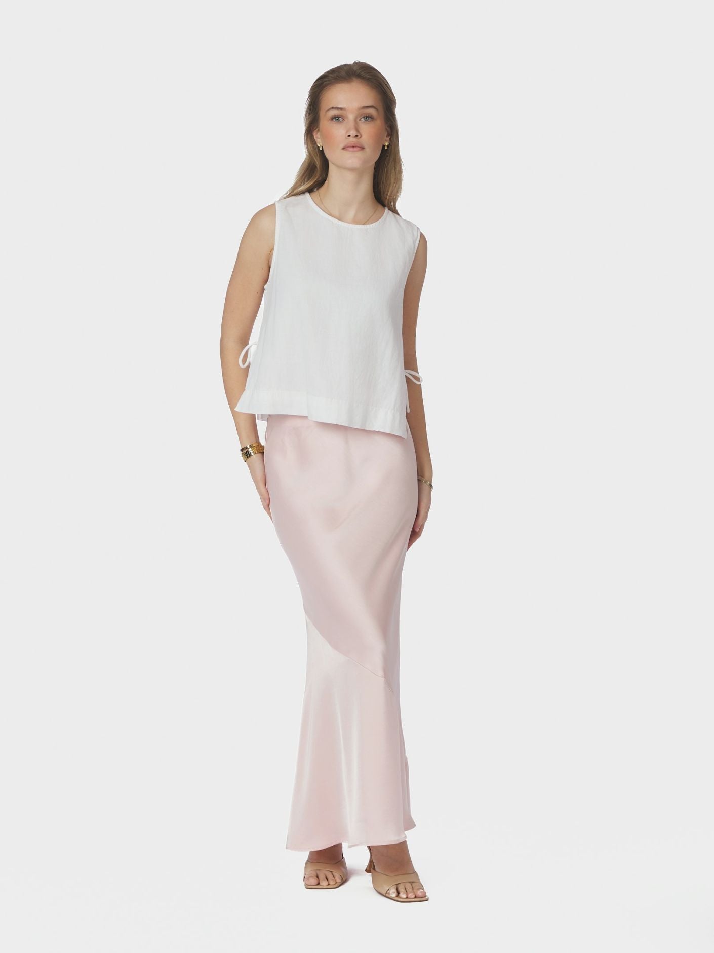 Ninad Heavy Sateen Skirt Light Pink