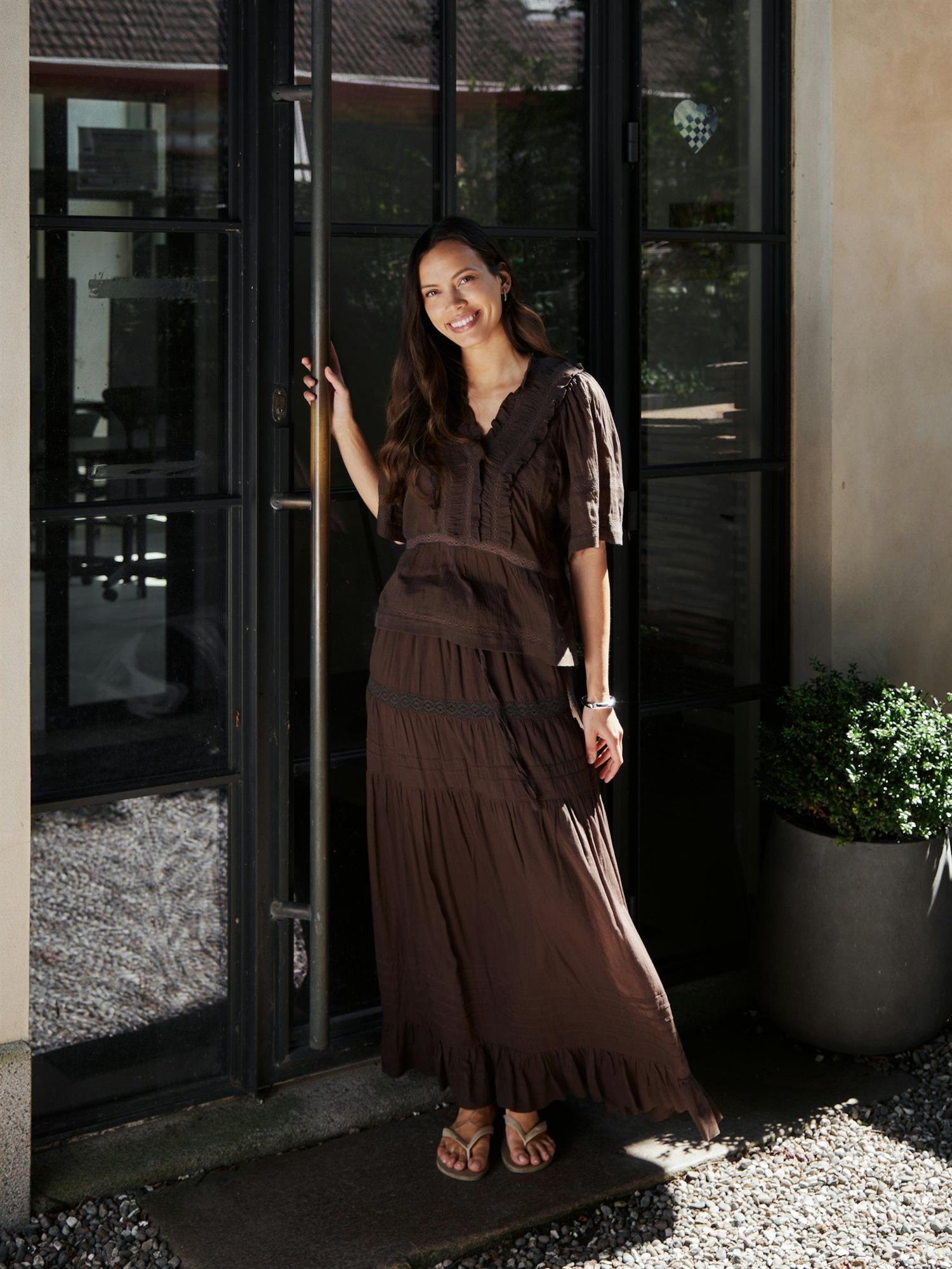 Evienne Voile Top Dark Brown