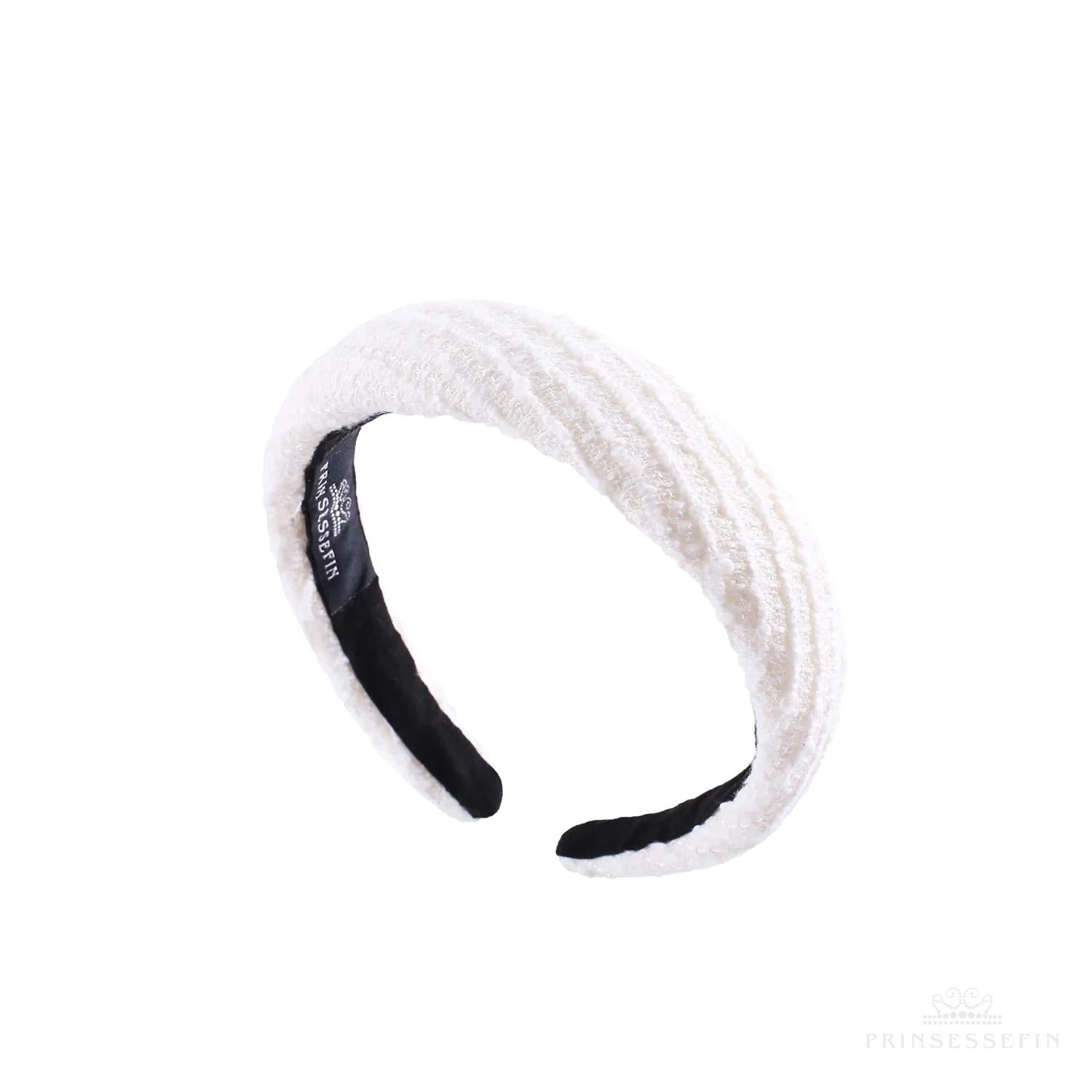 Helena Hårbøyle Stripes Alice Band Off White