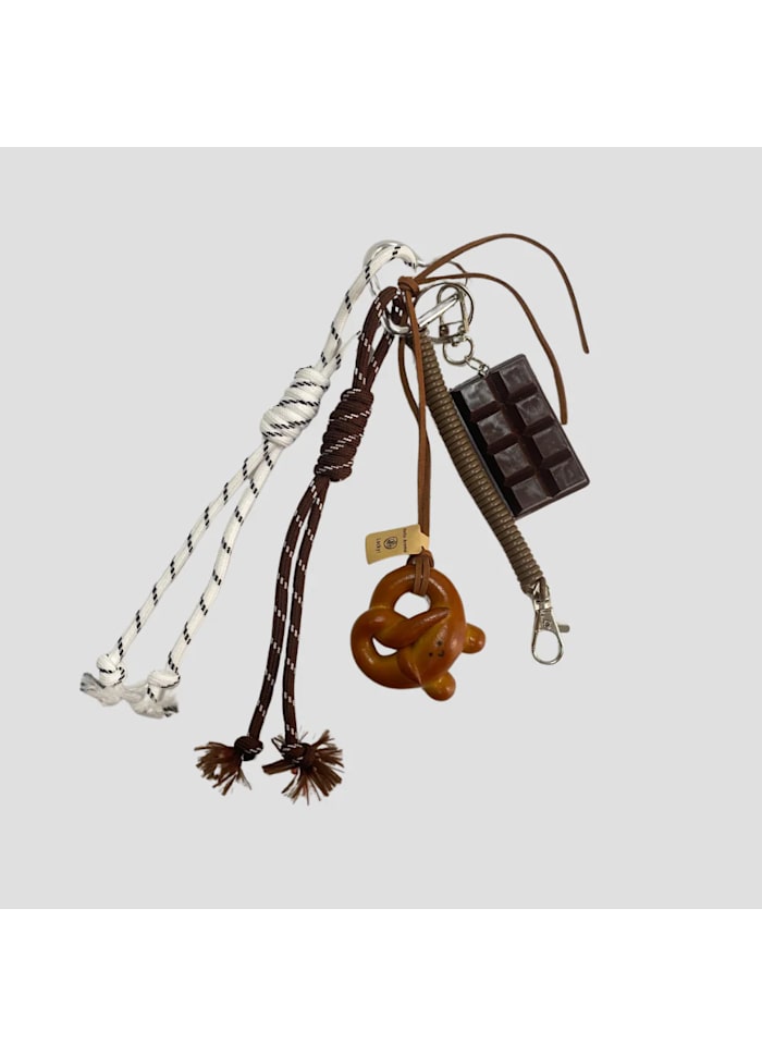 Bag Charm Set Brown Chocolate