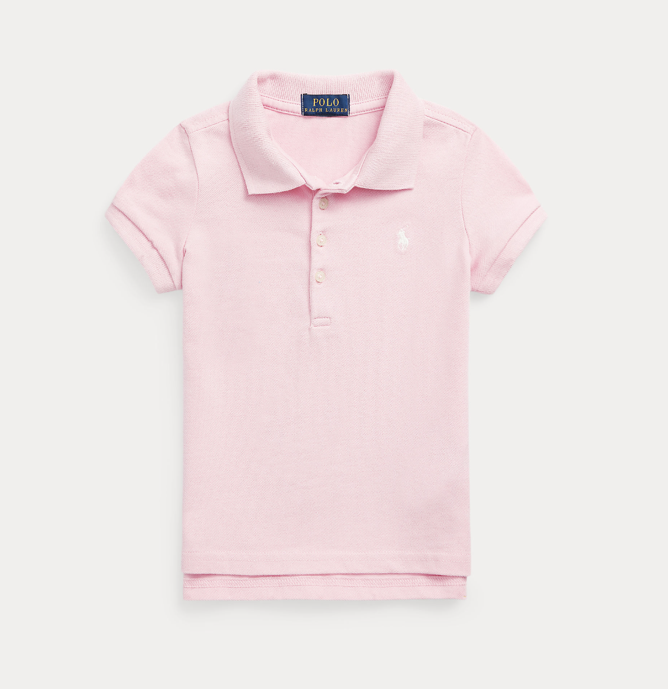 Stretch Cotton Mesh Polo Shirt Hint of Pink
