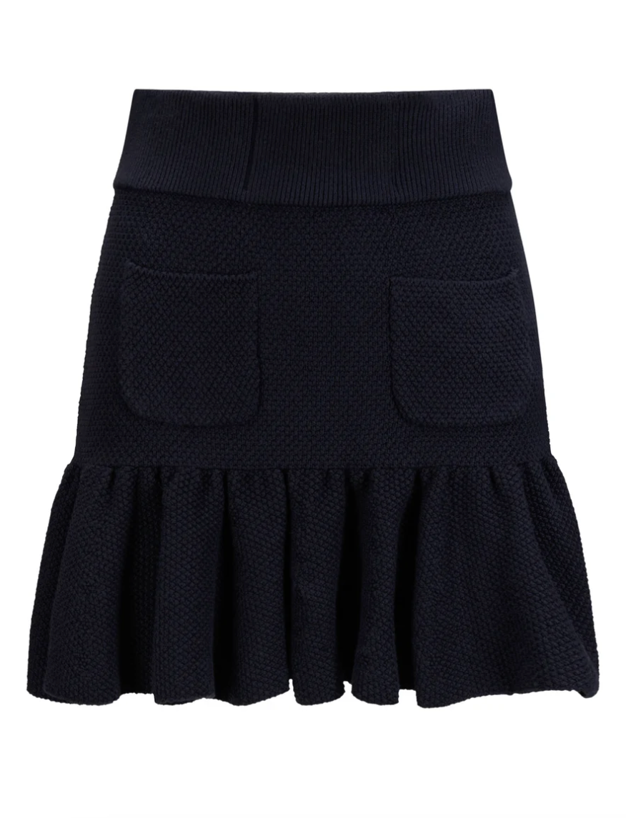 Flora Cotton Skirt Navy