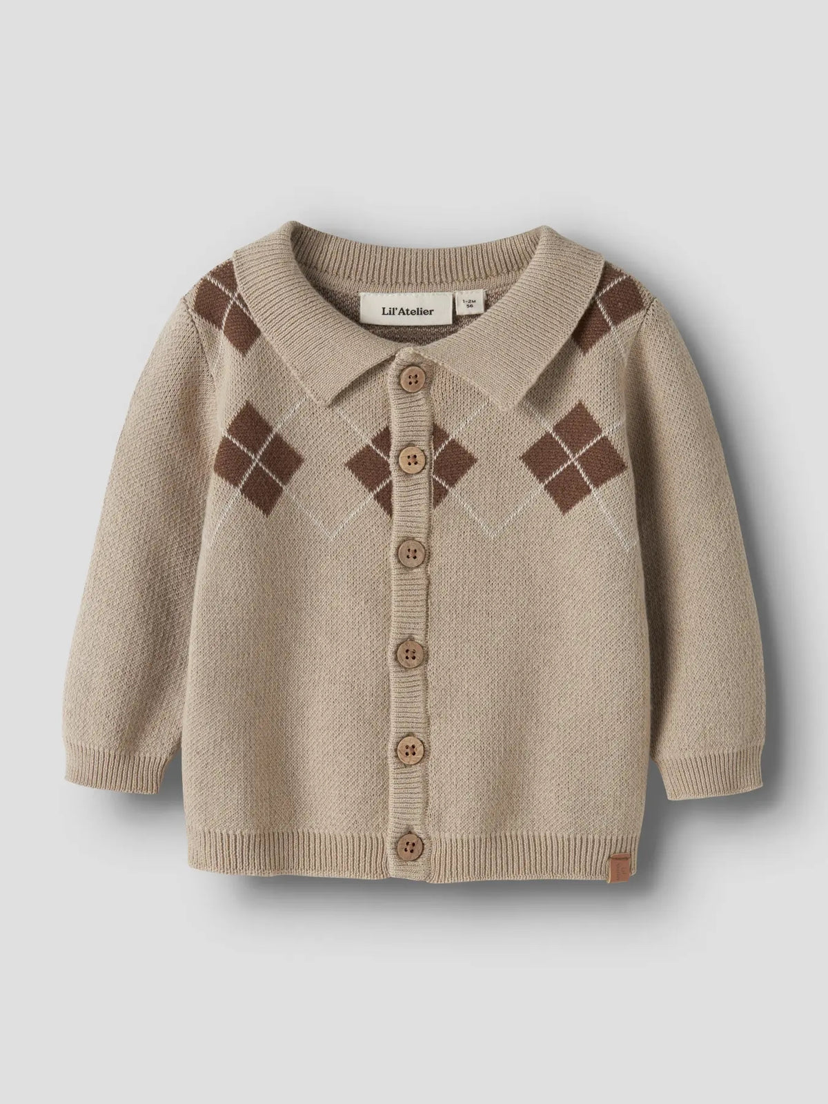 Ronan Ls Knit Polo Card White Pepper
