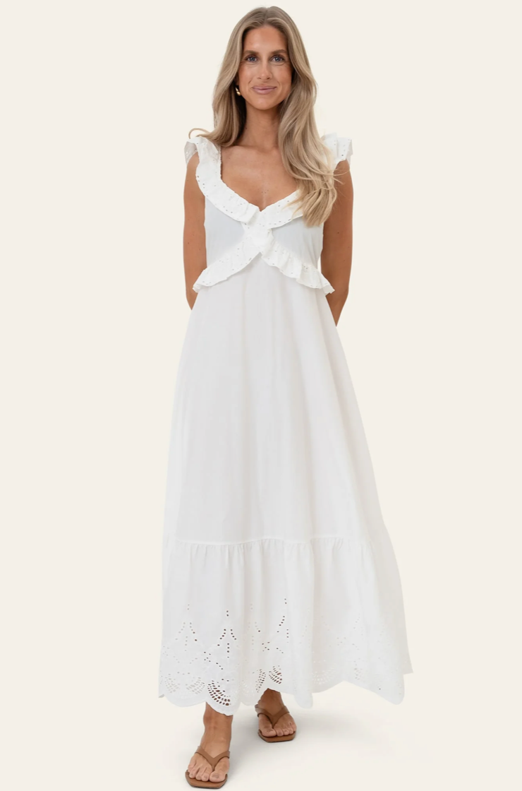 Melba Dress White Embroidery