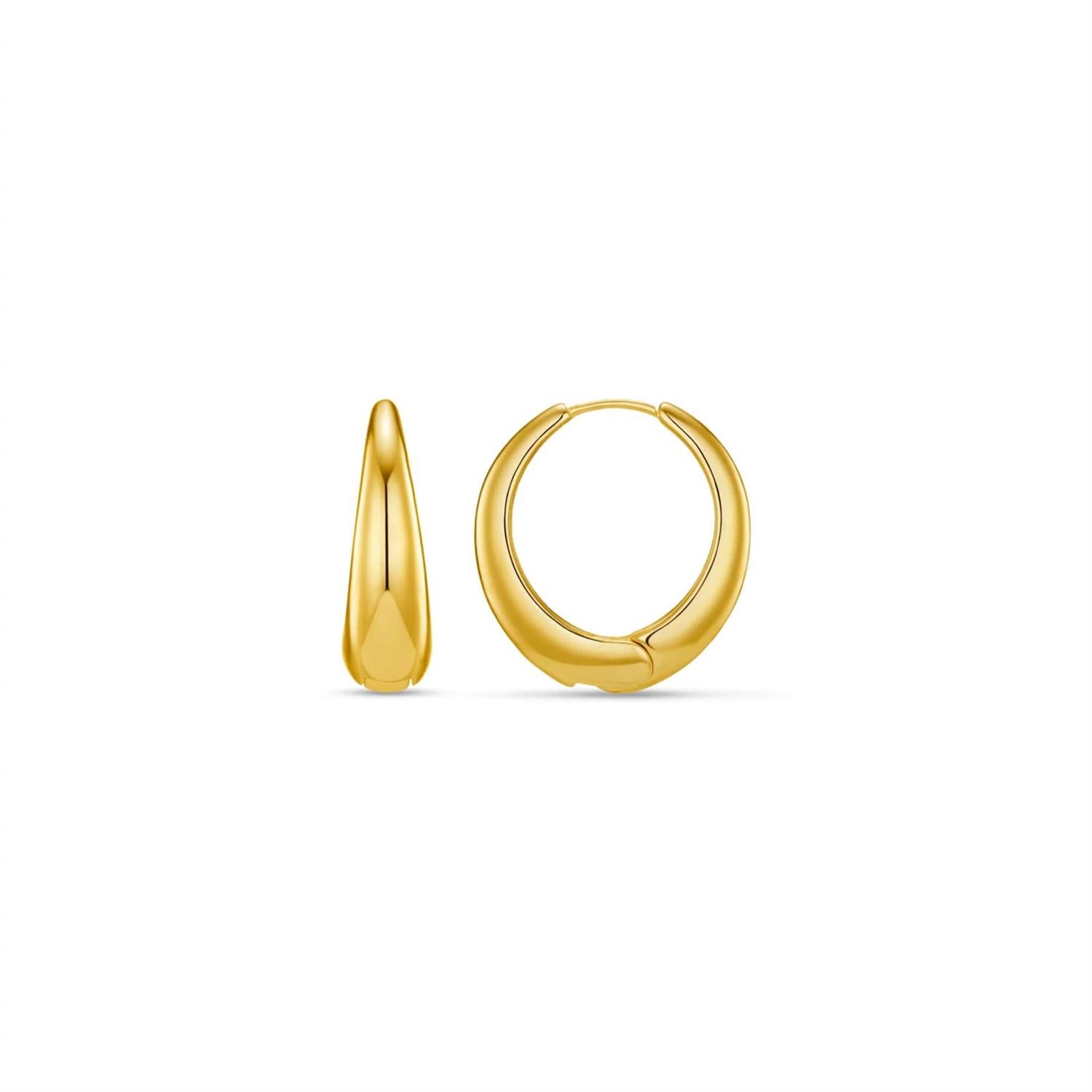 Tapered Hoop Earring Gold