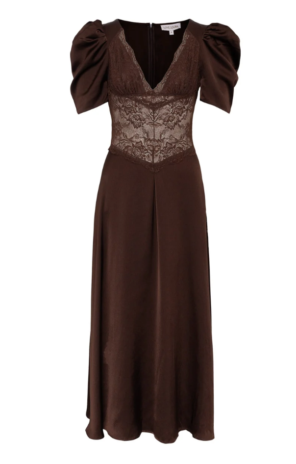 Francis Lace Midi Dress Espresso