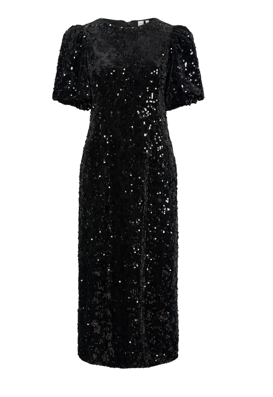 YASSOFIE Sequin Midi Dress Black