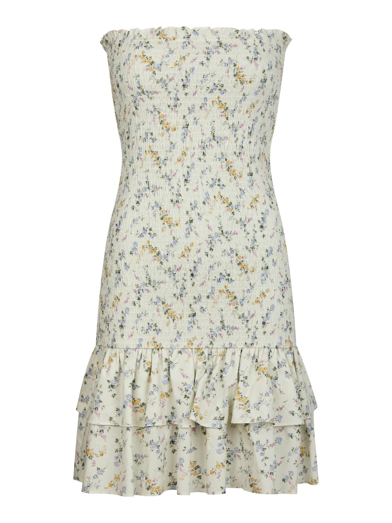 Mikka Smock Print Dress Creme