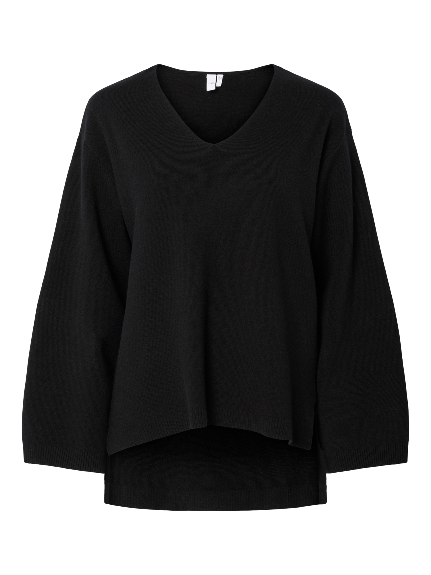 YASELMA V-Neck Knit Pullover Black