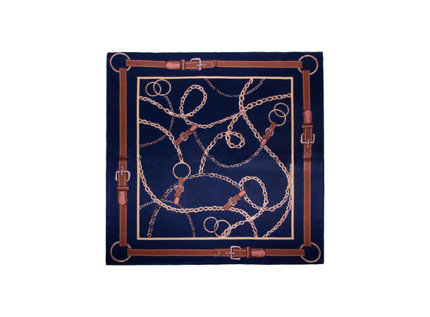 Skjerf Selemønster Silke 70x70 Blå