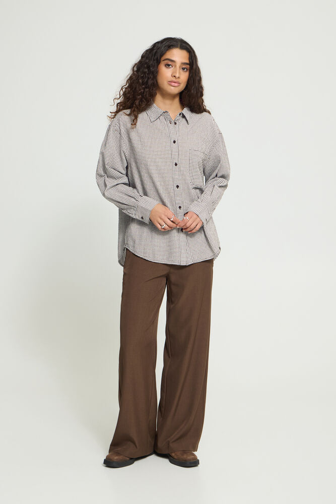 Feja Shirt Chicory Coffee Check Brown