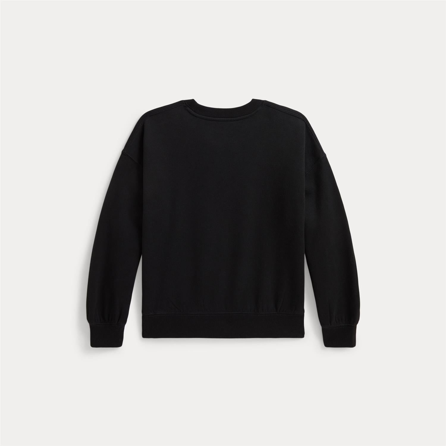 Fleece Pullover Sweatshirt Polo Black
