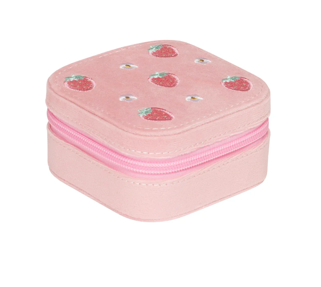 Sweet Strawberry Square Jewellery Box Pink