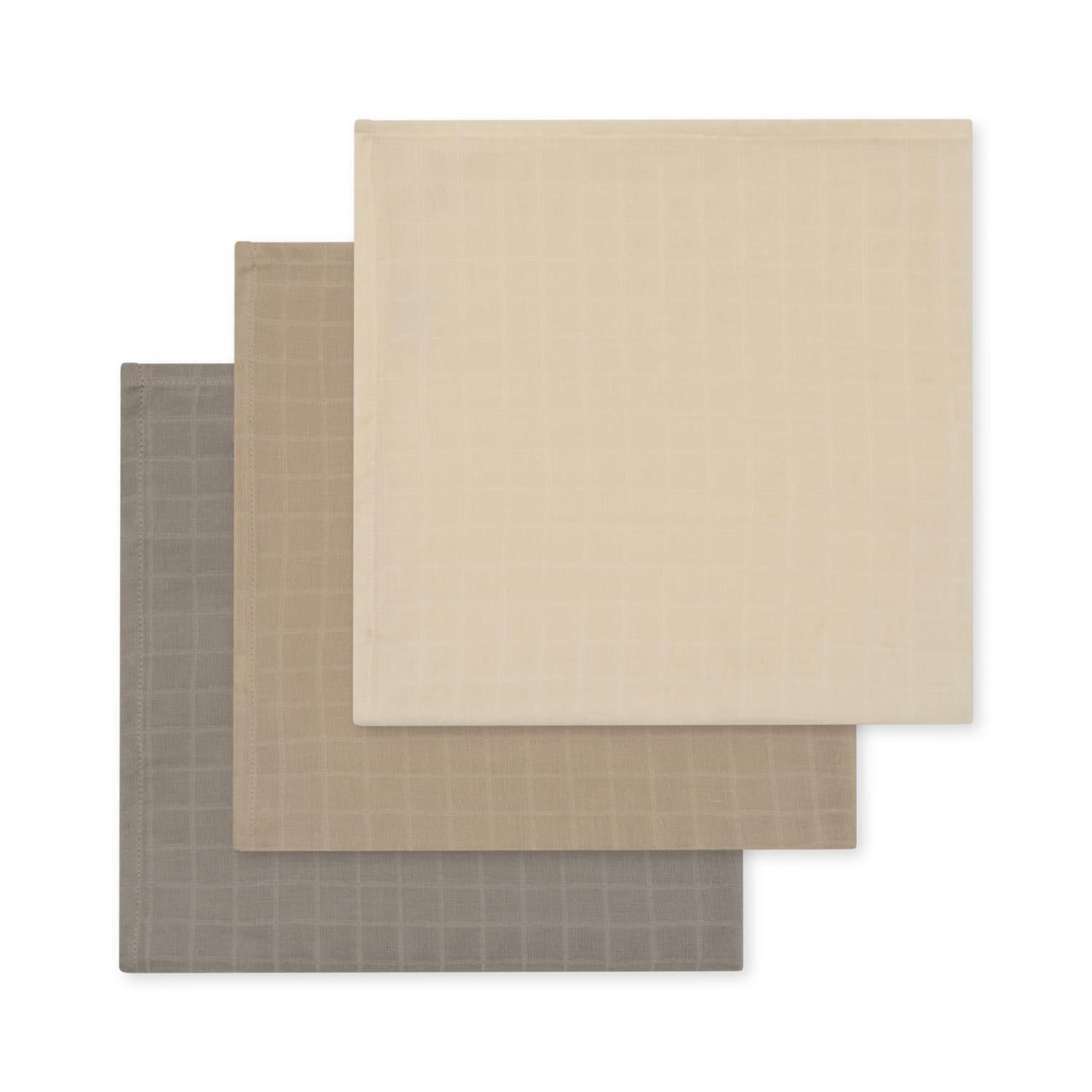 3 Pack Muslin Cloth Gots Lime Stone