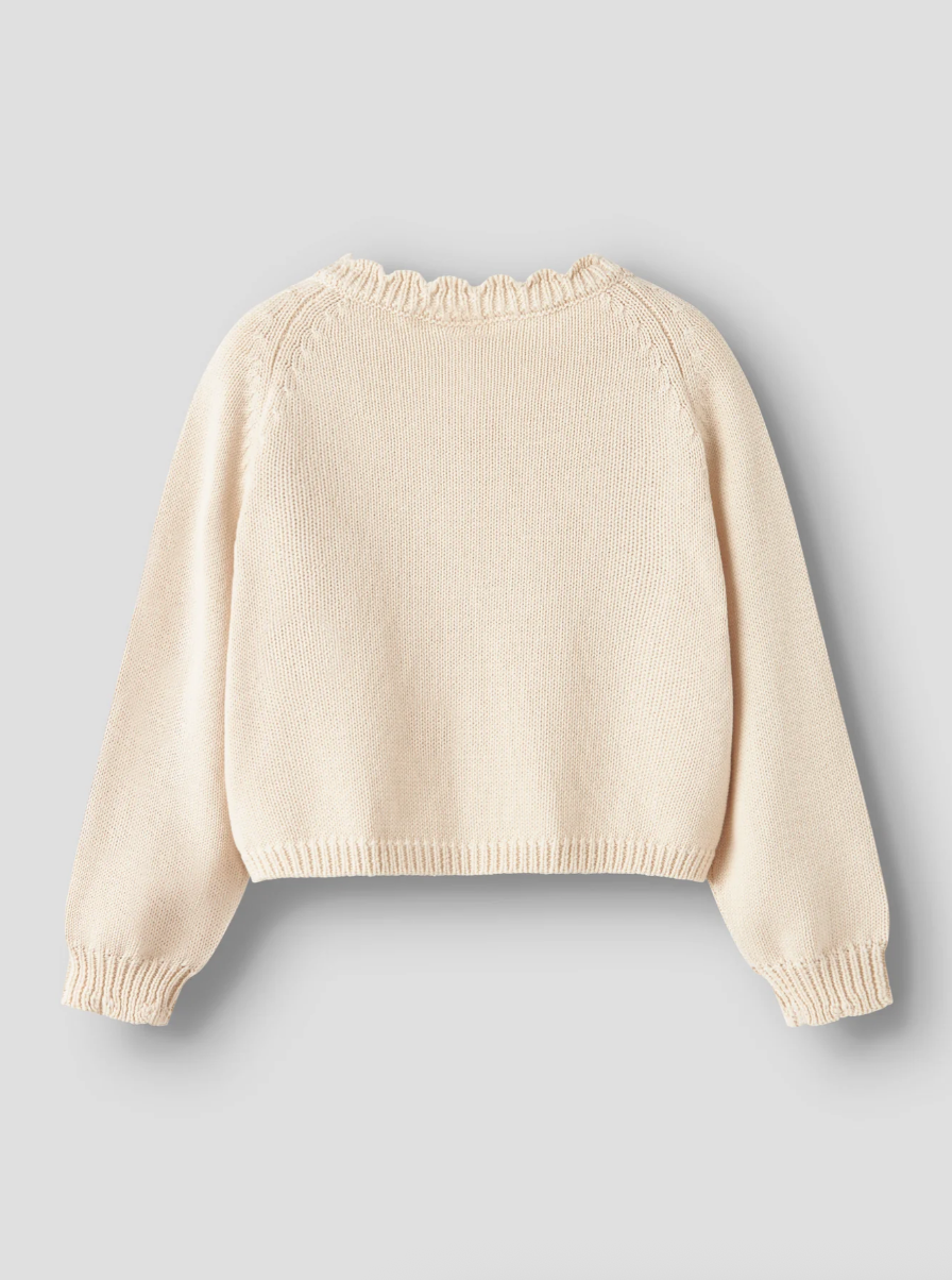 Ramla Ls Short Knit Cardigan Top Turtledove
