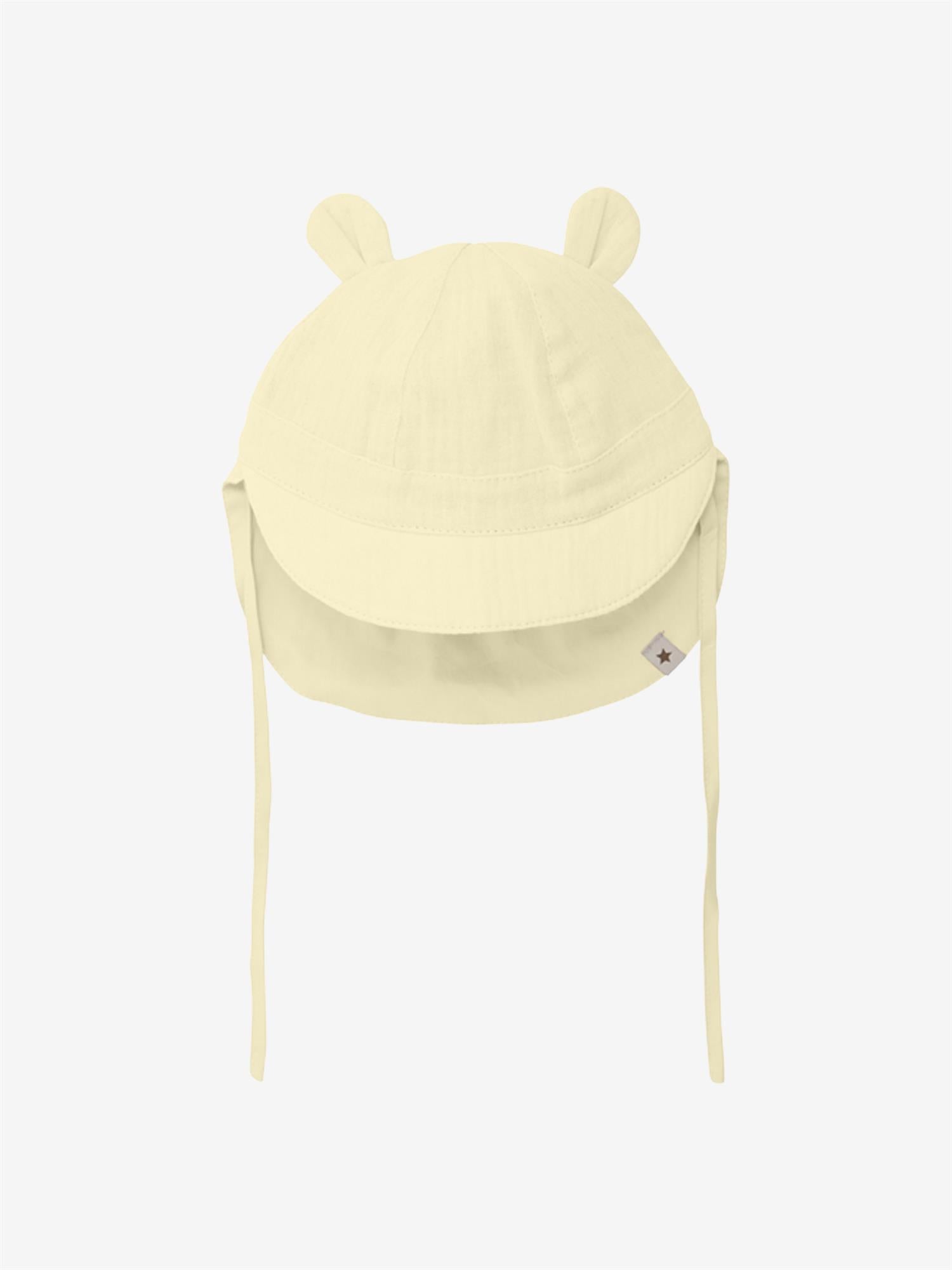 Summer Hat Ears Muslin Double Cream