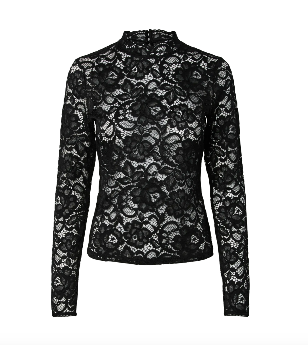 YASLACEY Lace Top Black