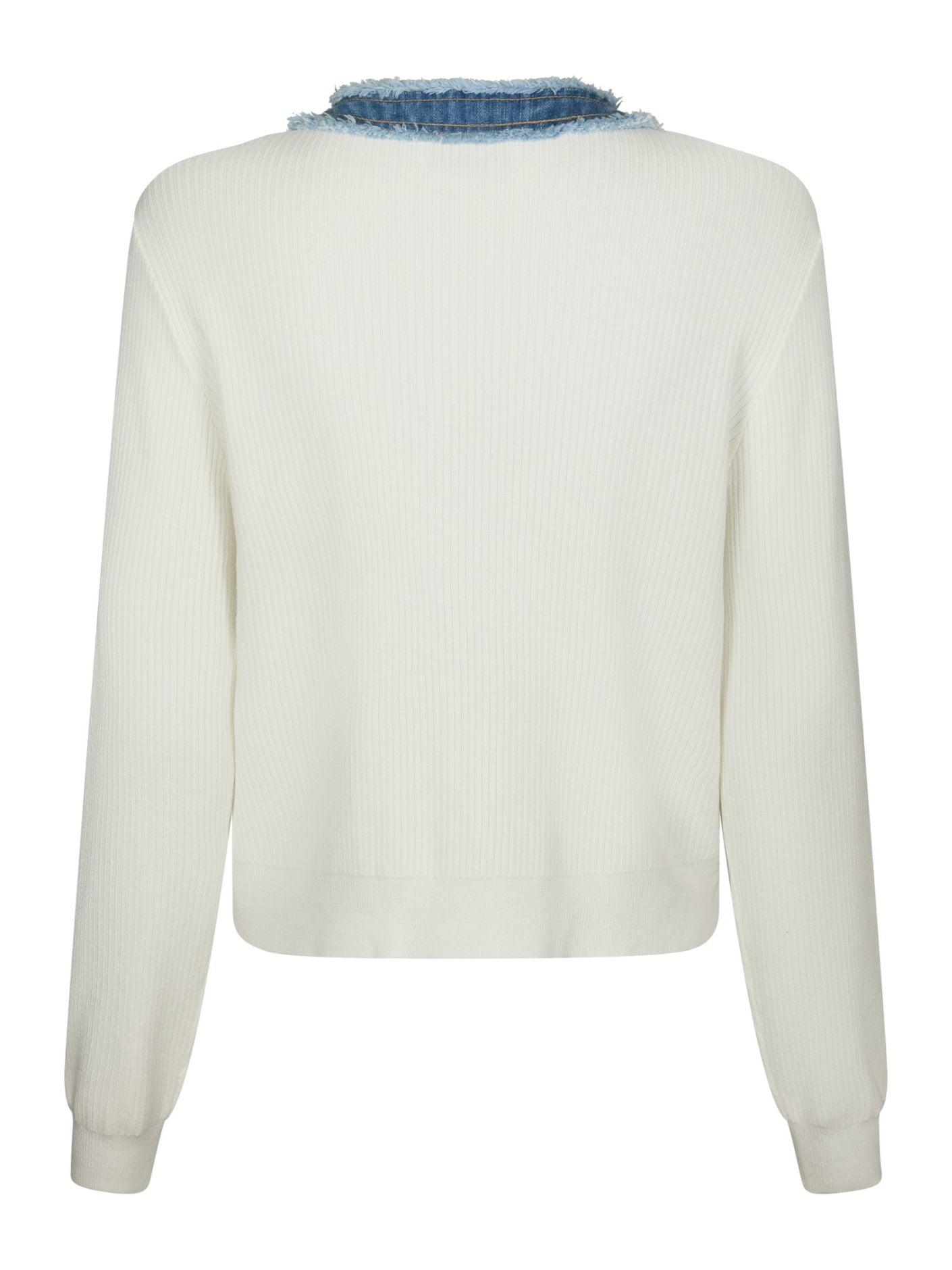 Zelma Knit Denim Cardigan Off White