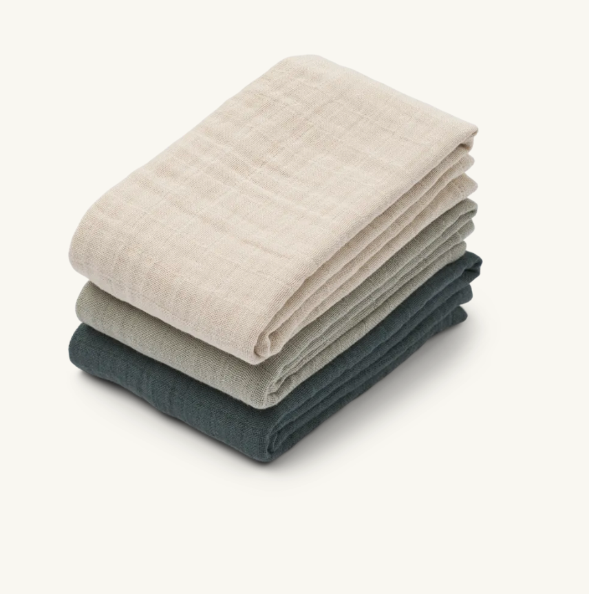 Muslin Cloth 3-Pack Dove Blue Mix