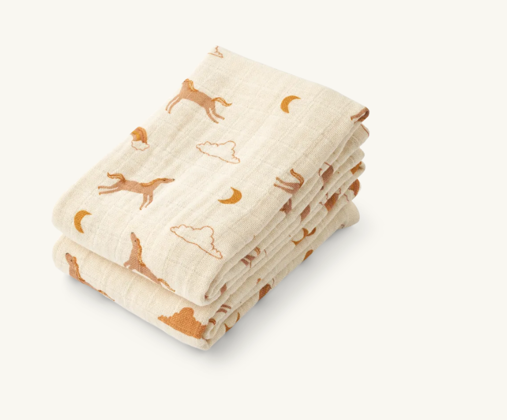 Lewis Muslin Cloth 2-Pack Dream Ecru