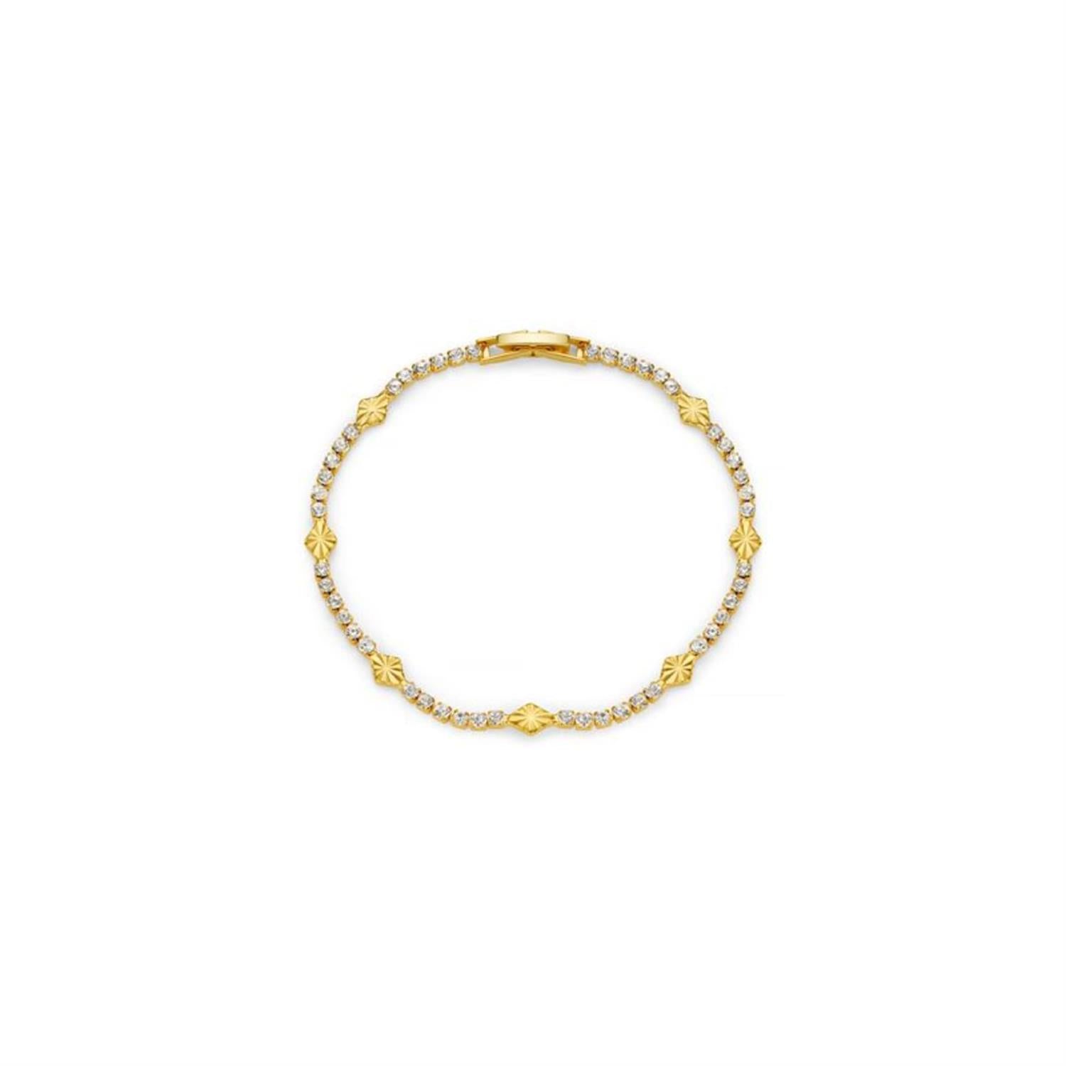 Cupchain & Etched Detail Tennis Bracelet