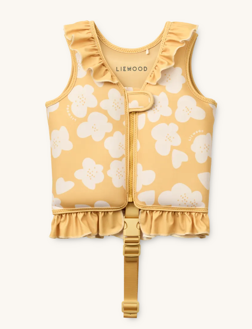 Dove Swim Vest W Frill Flower/Lemon Yellow