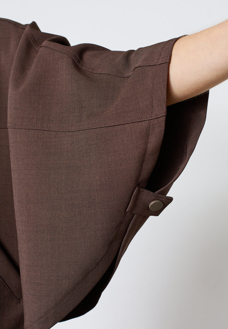 Carwin Cape Shirt Dark Chocolate