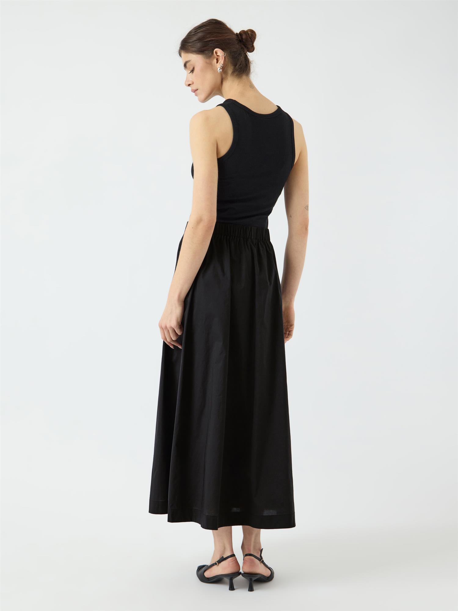 YASULEA HW Long Skirt Black