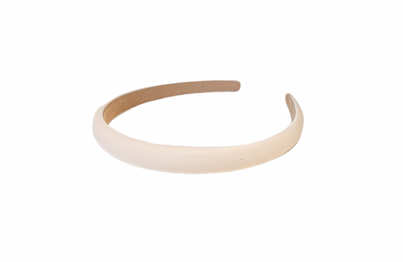 Hårbøyle Smal Polstret Silkelook Offwhite