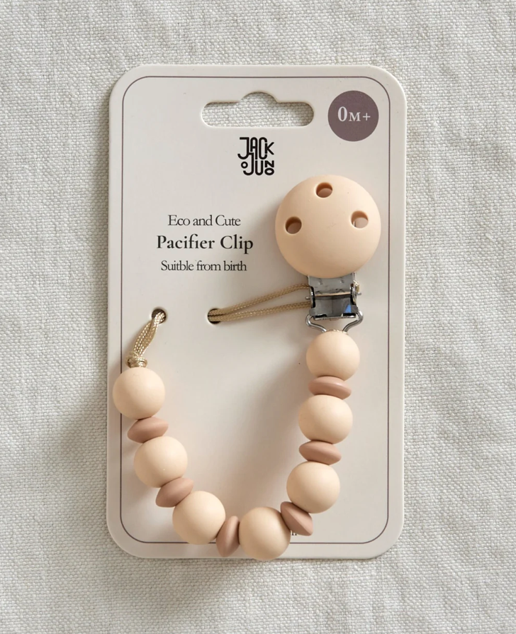 Pacifier Clip Pale & Dark Grey