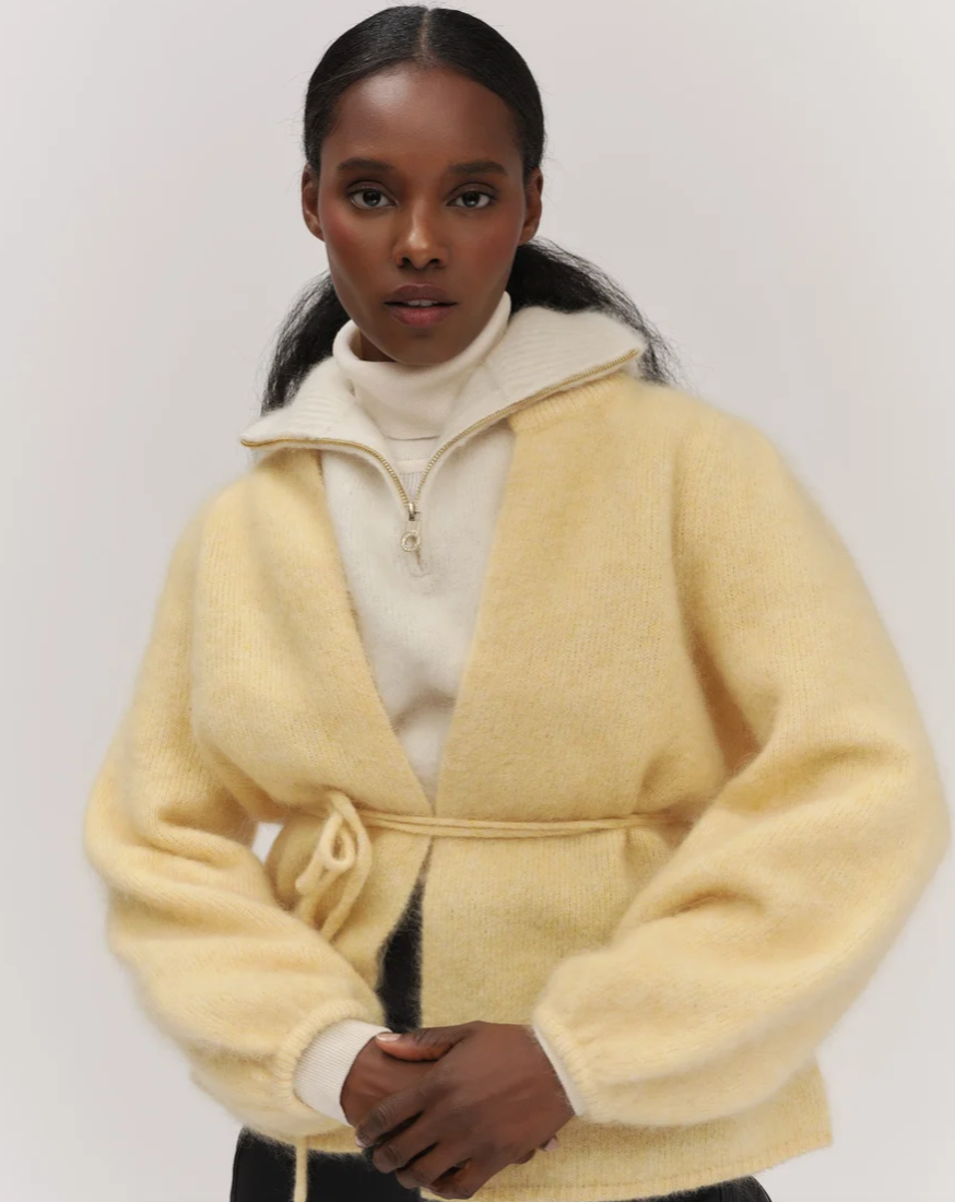 Fredrikke Chunky Cardigan Yellow