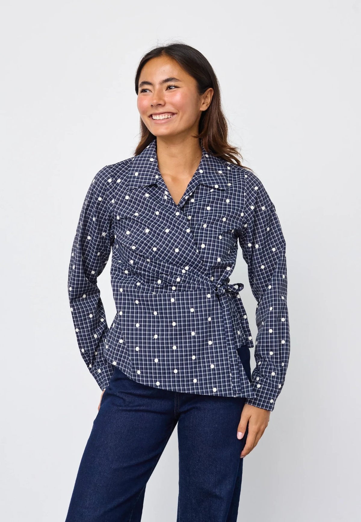 Gracy Wrap Navy Check