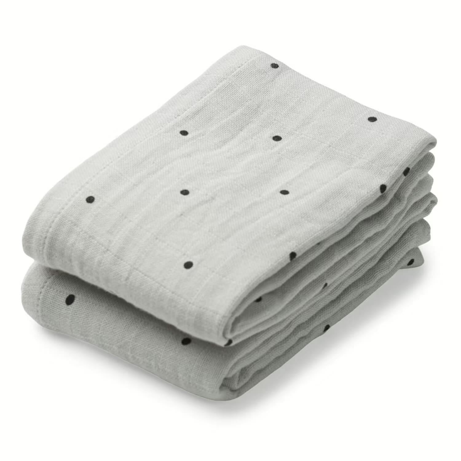 Lewis muslin cloth 2-pack Classic Dot Dumbo grey