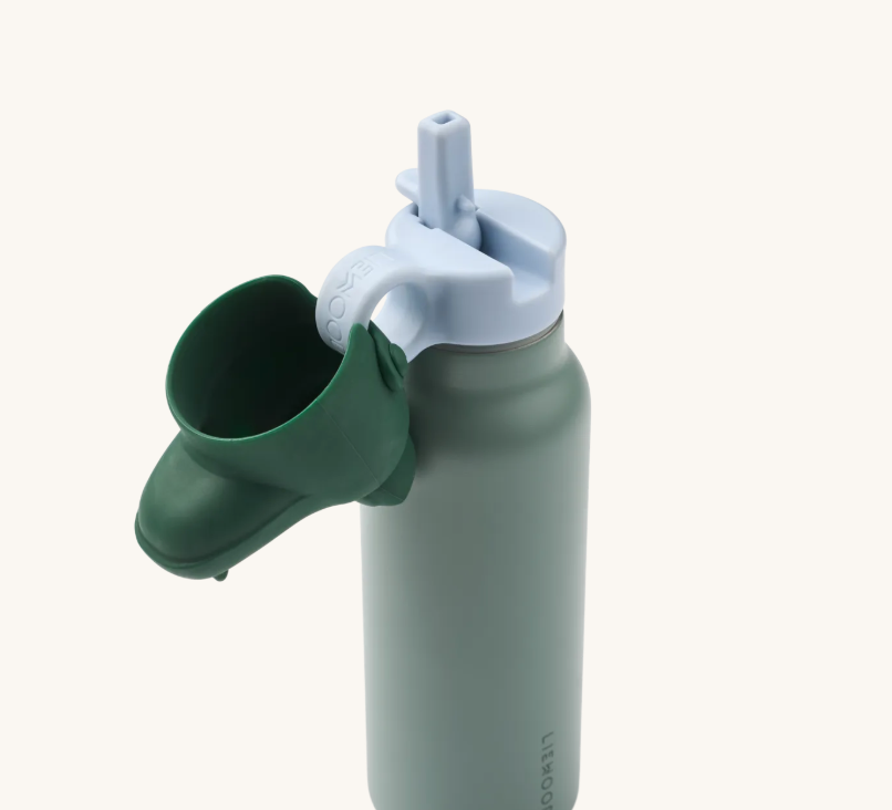 Falk Water Bottle With Crocodile Lid Peppermint/Garden Green