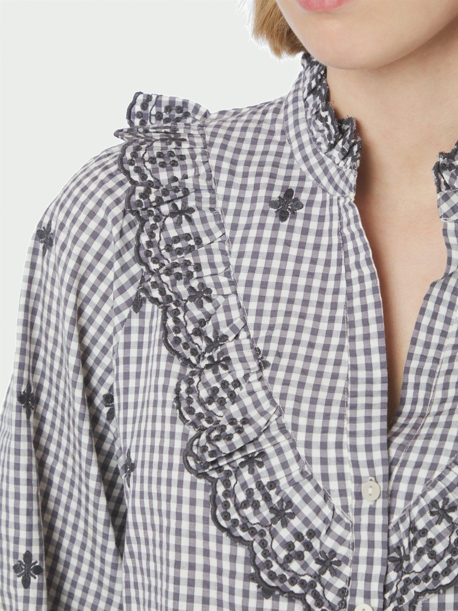 Degas Check Blouse Grey