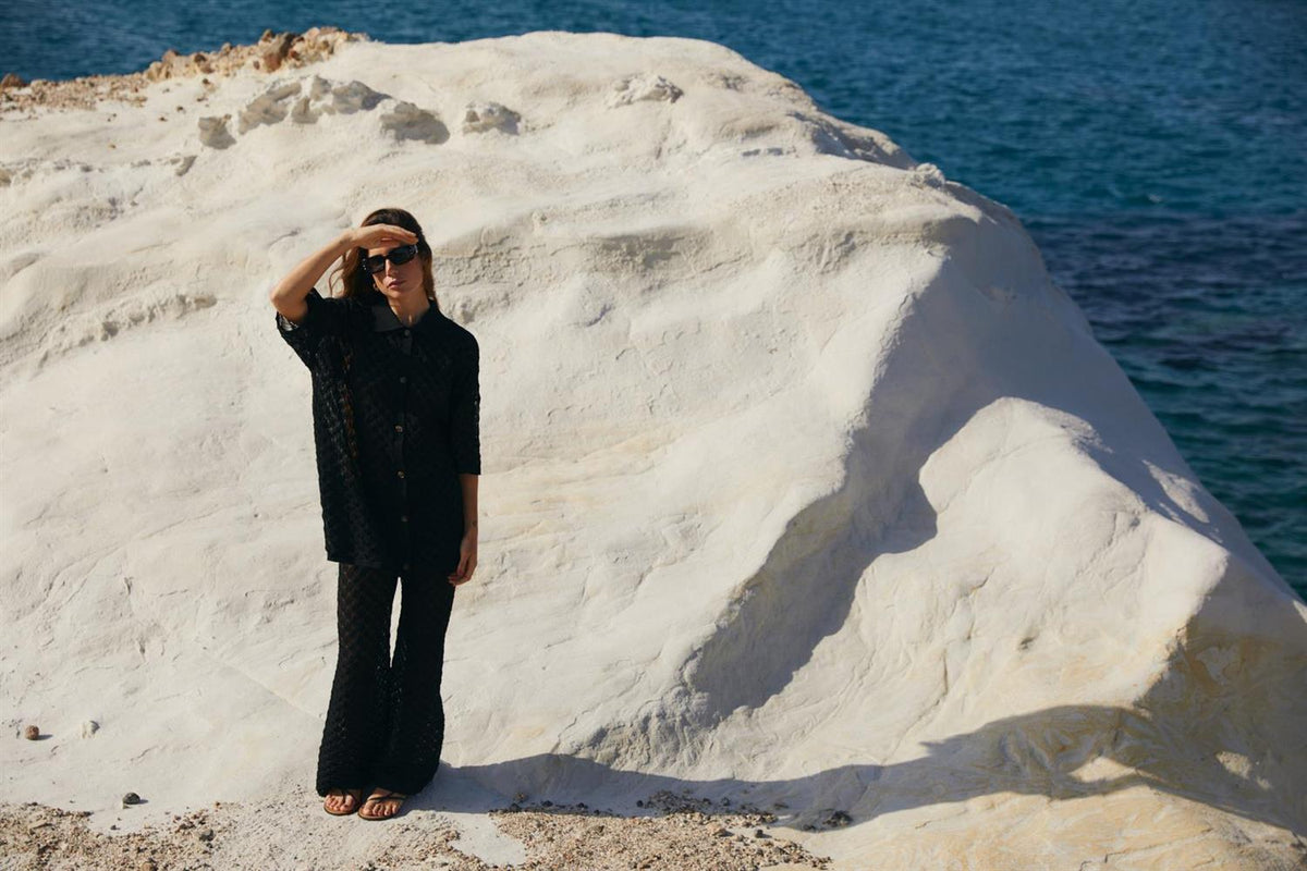 Moa Oversized Knitted Shirt Black